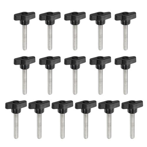 YELARXI Z-förmige Rändelschrauben, 304 Edelstahl, T-Flügelknäufe, Schrauben, Klemm-T-Kopf, M8 x 50 mm, Gewinde, passend als Ersatz für Handspannknauf, Z-förmig, 16 Stück, Schwarz YELARXI Z-förmige Rändelschrauben, 304 Edelstahl, T-Flügelknäufe, Schrauben, Klemm-T-Kopf, M8 x 50 mm, Gewinde, passend als Ersatz für Handspannknauf, Z-förmig, 16 Stück, Schwarz von YELARXI