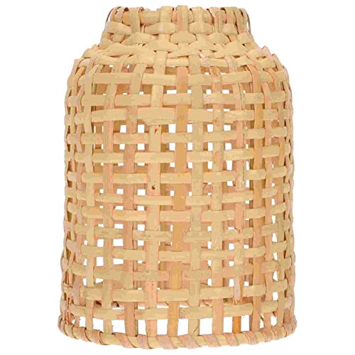 YELEMEABHB 1 stück Rattan gewebt Lampenschirm Vintage Lampe Schatten Deckenleuchte Dekorative Schatten Lampenschirm von YELEMEABHB