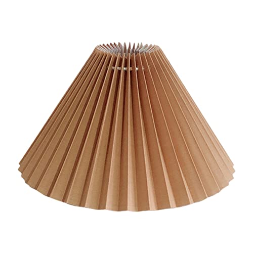 YELEMEABHB Accessoires Elegante Schlafzimmer Cover Mushroom Tuch Japanischer Stil Wohnkultur Falten Lampenschirm for Tischlampe Einfache Installation Lampenschirm(Khaki) von YELEMEABHB