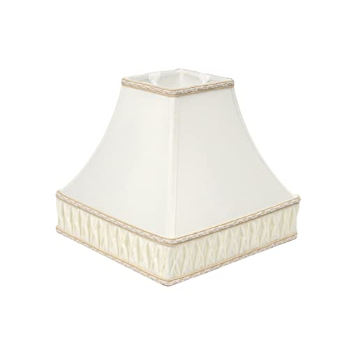 YELEMEABHB Europäische Home Square Lampenschirm Hand-genähte Fliege Dekorative White Beige Retro-Stil Lampe Cover Art Deco Lampenschirm Ersatz Lampenschirm von YELEMEABHB