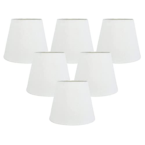 YELEMEABHB Set von 6 weißen Stofftuch Clip auf Kronleuchter Lampe, Ersatz for E14 Wandlampe Kronleuchter Home Decoration Lampenschirm von YELEMEABHB