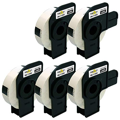 Yellow Yeti 5x DK-11204 17 x 54mm Etiketten kompatibel für Brother P-Touch QL-500 QL-550 QL-570 QL-700 QL-710W QL-720NW QL-800 QL-810W QL-820NWB QL-1050 QL-1060N QL-1100 QL-1110NWB | 400 Stück/Rolle von YELLOW YETI