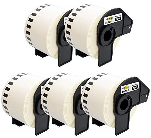 Yellow Yeti 5x DK-22223 50mm x 30,48m Endlos-Etiketten kompatibel für Brother P-Touch QL-500 QL-550 QL-560 QL-570 QL-700 QL-710W QL-720NW QL-800 QL-810W QL-820NWB QL-1050 QL-1060N QL-1100 QL-1110NWB von YELLOW YETI