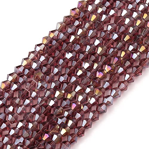 YELVQI Quaste 4mm Bicone Austria Crystal Perlen Facettierte Glasperlen Lose Spacer Perlen für Schmuckherstellung DIY Armband (Color : Light Purple, Size : 4mm 101pcs Beads) von YELVQI