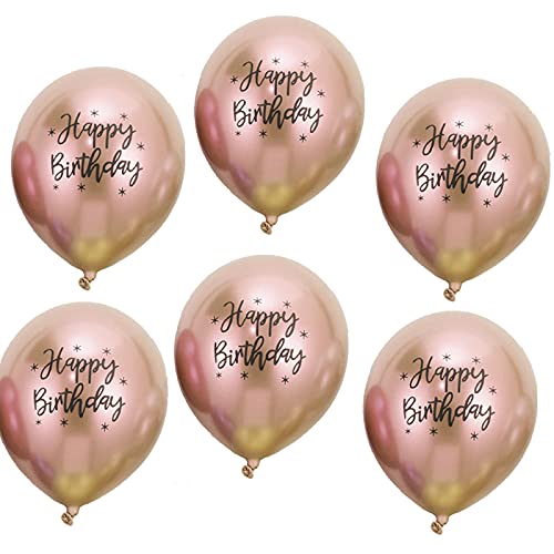 Happy Birthday Metallic-Luftballons, 30,5 cm, glänzend, metallisch, Latex-Ballon, Happy Birthday-Luftballons (RG-20 Stück) von YELYAN