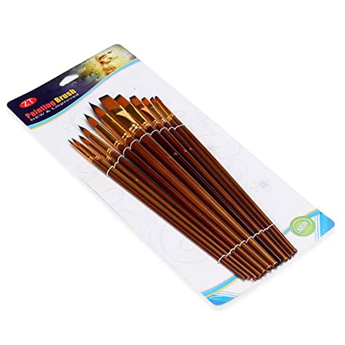 12Pcs Aquarell Stift Pinsel Nylon Haar Pinsel Künstler Ölgemälde Pinsel Professionelle Pinsel von YENVWG