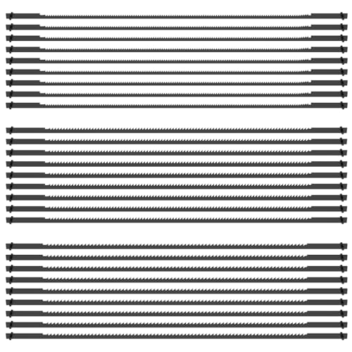 Dekupiersägeblätter aus SK5-Kohlenstoffstahl, 15/18/24 Zähne – Je 9 Blätter – Ideal für Holz, Kunststoff und weiche Metalle (6-1/2inch/165,1mm - 27 teiliges set, 1 Stück) von YERENCY