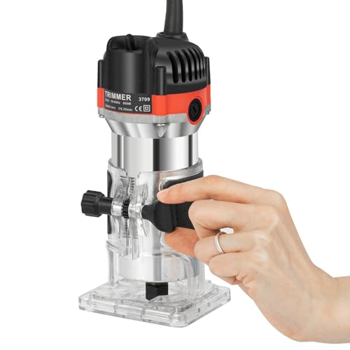 Holzfräse Oberfräse Kompaktes Holz Elektrik Kantenfräse Router Werkzeug Tragbarer Handrouter Holzbearbeitung Mit Router Bits DIY 800W 30000r/min Elektrischer Trimmer Router von YESTAIM