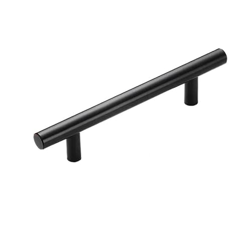 YETGFBH Griffe FüR KüChenschräNke,MöBelgriffe 50 mm bis 500 mm Edelstahl-Küchentürschrank T-Griff Griff Zugknopf Schrankknöpfe Möbelgriff Schrank Schubladengriff(Black 150mm) von YETGFBH