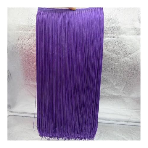 2 Meter/Charge 50cm lang Spitze Finish Quasten für DIY Kleid Latein Bühne Kleidung Vorhang Zubehör Schleife (Lila) von YETONADO