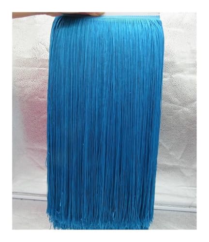 2 Meter/los 50 CM Lange Spitze Trim Quaste Fransen für DIY Latin Kleid Bühne Kleidung Vorhang Zubehör Band (Mehr Blau) von YETONADO