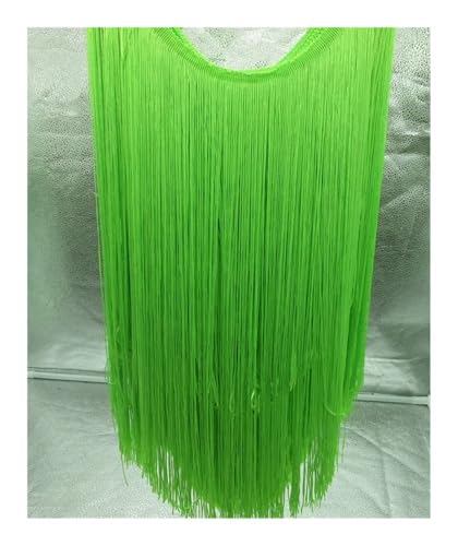 50 cm lange Spitzenfransen für DIY Lateinisches Kleid Bühne Kleidung Vorhänge Zubehör Band 2 Meter (Fluoreszenzgrün) von YETONADO