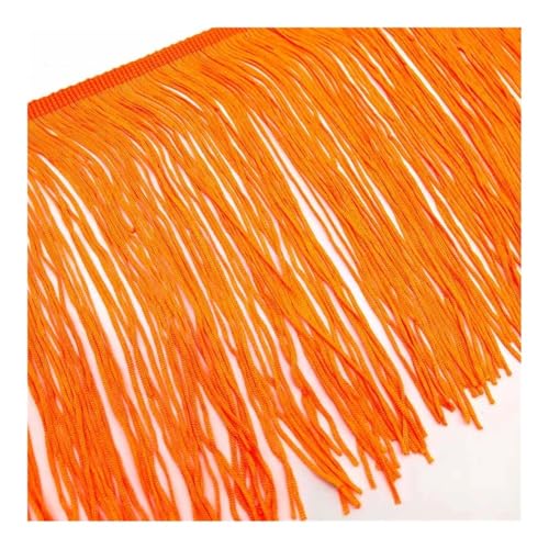 Fransenborte aus Spitze, 1 m lang, weiß, Quaste, Fransenborte für DIY, lateinamerikanische Kleider, Bühnenkleidung, Zubehör, 15 cm breites Spitzenband (orange) von YETONADO