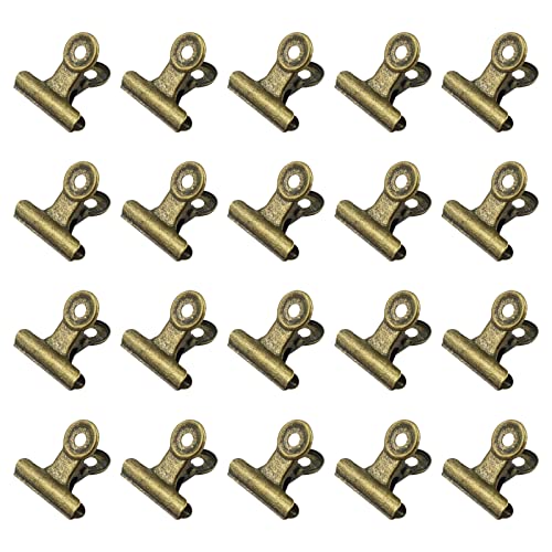 YETOOME 20 Stück Metall Bulldog Binder Clips, 1,2 Zoll Scharnier Büroklammern Klemmen für Lebensmittelbeutel, Bilder Fotos, Kunsthandwerk, Heimbürobedarf (Bronze) von YETOOME