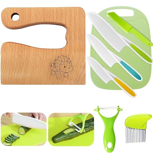 8-Teiliges Kindermesser, Kindermesser Set, Kinder Schneideset, Wolkenschaukel Kindermesser,Kinder Messer Set Messer für Kinder zum Schneiden und Kochen von Obst Oder Gemüse für Kleinkinder von YEWCEP