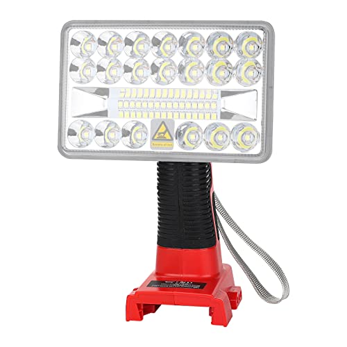 Kabellose LED-Arbeitsleuchte mit Milwaukee 18V M18 Lithium-Ionen-Batterien, YEX-BUR 18W 2000LM Handheld-Taschenlampe Baustellenleuchte mit 5V 2.1A USB-Anschluss, 110-Grad-Schwenkkopf von YEX-BUR