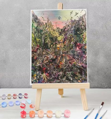 Malen Nach Zahlen Erwachsene Abstrakt, DIY Handgemalt Ölgemälde Kit für Anfänger und Erwachsene Mit 3-Pinseln und Acrylfarbe, Ohne Rahmen Deko Wohnzimmer Farbe 100 x 135 cm Model YEYUMEOZI-H von YEYUMEOZ