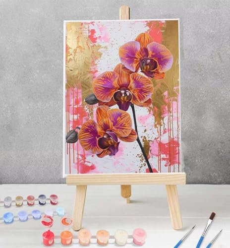 Malen Nach Zahlen Erwachsene Blume leinwand Gelb Diy Set Aldult - Malen-Nach-Zahlen Faltenfreie Leinwand mit Pinseln Acrylpigment 40x50cm Model YEYUMEOZP-5 von YEYUMEOZ