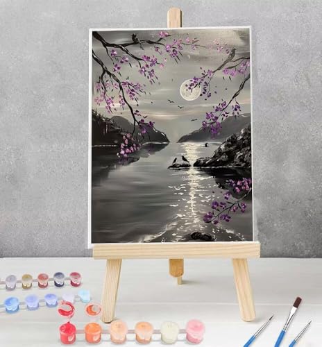 Malen Nach Zahlen Erwachsene Landschaft Ölgemälde Set mit 3 Pinsel und Acrylpigment für Frauen Deko Wohnzimmer Geburtstag Weihnachten Geschenk - Blume 100 x 135 cm Ohne Rahmen Model YEYUMEOZ6-X von YEYUMEOZ