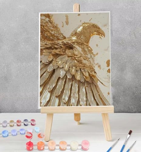 Malen Nach Zahlen Erwachsene Vogel, DIY Handgemalt Ölgemälde Kit für Anfänger und Erwachsene Mit 3-Pinseln und Acrylfarbe, Ohne Rahmen Deko Wohnzimmer Gelb 40x50cm Model YEYUMEOZ5-3 von YEYUMEOZ