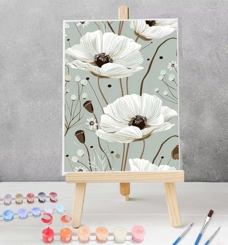 Malen nach Zahlen Erwachsene Blume - Paint by Numbers Adult Schwarz - Cheerful Painting Kits Bastelset Leinwand Pinsel - Malen-Nach-Zahlen Kinder 40x50cm Model YEYUMEOZ9-K von YEYUMEOZ