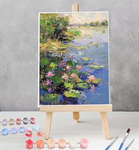 Malen nach Zahlen Erwachsene Landschaft - Malen Nach Zahlen Kinder - Paint By Numbers Adults Lotusblatt Leinwand Pinsel Bastelset Erwachsene Diy Set Aldult 70x95cm Model YEYUMEOZO-X von YEYUMEOZ