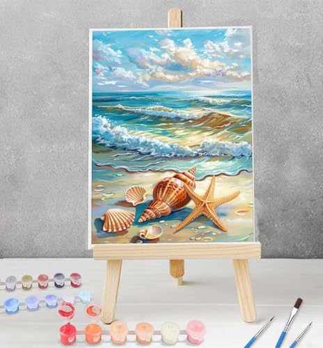 Malen nach Zahlen Erwachsene Landschaft - Paint by Numbers Adult Ozean - Cheerful Painting Kits - Bastelset Leinwand Pinsel - Malen-Nach-Zahlen Kinder 70x95cm Model YEYUMEOZ9-9 von YEYUMEOZ