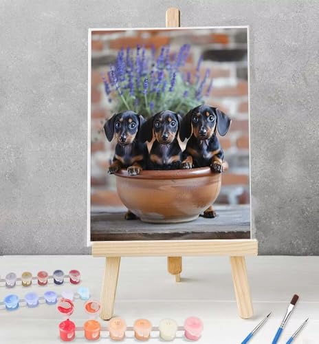 Malen nach Zahlen Erwachsene Tier - Malen Nach Zahlen Kinder - Paint By Numbers Adults Hund Leinwand Pinsel Bastelset Erwachsene Diy Set Aldult 30 x 40 cm Model YEYUMEOZ1-E von YEYUMEOZ