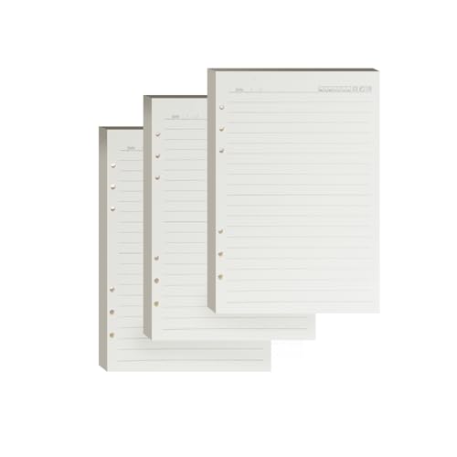 YFLeomry 180 Blätter A5 Linie Papier 3 Packungen Ringbuch A5 Nachfüllbar 6 Lochung Ringbuch Notizbuch Nachfüllpapier Nachfüllbare für Notizbuch Tagbuch(21x14,5 cm) von YFLeomry