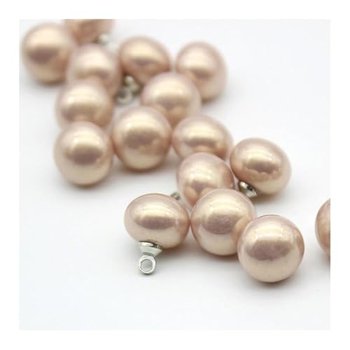 Anstecknadeln 10/20/50 Stück 10 mm Pilz-Perlenknöpfe aus Metall for Nähen von Perlenschaftknöpfen, Perlmuttknöpfen, Mänteln, DIY-Nähzubehör(Pink,10pcs) von YFSGDLBN