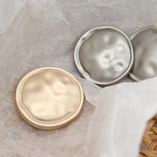 Anstecknadeln 6 Stück unregelmäßige, schicke Metallknöpfe for Herrenmäntel, Kleidung, dekoratives Nähzubehör, goldfarben, 25 mm(Silver) von YFSGDLBN
