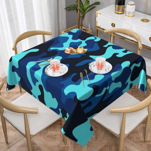 YFSGDLBN Blaue Tischdecke mit Camouflage-Muster, dekorative Abdeckung von YFSGDLBN