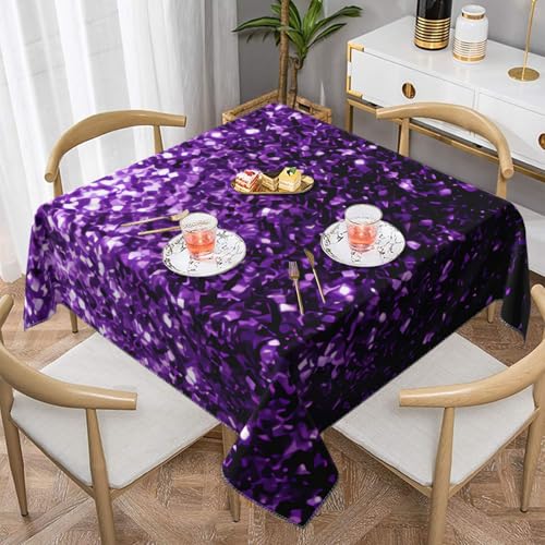 YFSGDLBN Schöne violette Tischdecke mit Glitzer-Aufdruck, dekorative Abdeckung von YFSGDLBN