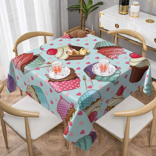 YFSGDLBN Tischdecke mit Cupcake-Muster, bedruckte Tischdecke, dekorative Abdeckung von YFSGDLBN