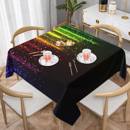 YFSGDLBN Tischdecke mit Regenbogen-Neon-Druck, dekorative Abdeckung von YFSGDLBN