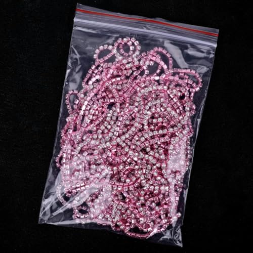 1/5 Yard SS6-SS18 (1,5 mm - 4,5 mm) Silber/Gold Rot Basis Kristall Strass Kette Nähen Glas Strass Cup Kette-Rosa Kristall-SS18 (4,5 mm)-1 Yard Packung von YFSHC