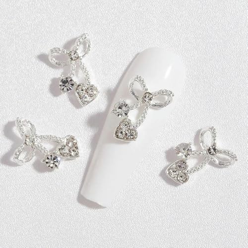 10/50 Stück Girlande Bowknot Perle Zirkon Nail Art Charms Strass Weihnachtskranz Design Kristalle Schmuck Nail Art Dekoration-10 (10 Stück) von YFSHC