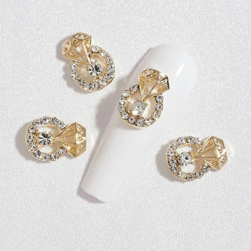 10/50 Stück Girlande Bowknot Perle Zirkon Nail Art Charms Strass Weihnachtskranz Design Kristalle Schmuck Nail Art Dekoration-15 (10 Stück) von YFSHC