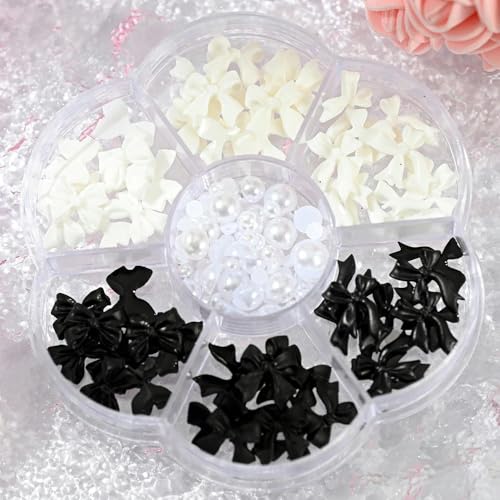 10/50 Stück Girlande Bowknot Perle Zirkon Nail Art Charms Strass Weihnachtskranz Design Kristalle Schmuck Nail Art Dekoration-ZCF076-24 von YFSHC