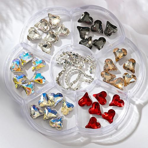 10/50 Stück Girlande Bowknot Perle Zirkon Nail Art Charms Strass Weihnachtskranz Design Kristalle Schmuck Nail Art Dekoration-ZCF177-8 von YFSHC