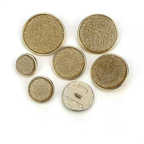 10 Stück 15/20/25/30 mm, modisch, schlicht, Farbe, glitzernd, runde Metallknöpfe, für Hemd, Jacke, Strickjacke, Anzug, vielseitige Handnähknöpfe, Gold, 15 mm 10 Stück 15/20/25/30 mm, modisch, schlicht, Farbe, glitzernd, runde Metallknöpfe, für Hemd, Jacke, Strickjacke, Anzug, vielseitige Handnähknöpfe, Gold, 15 mm von YFSHC
