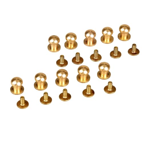 10 Stück 5/6/7/8/9/10 mm Messing-Knopfnieten zum Einschrauben, runder Kopf, Nieten, Taschen-Druckknöpfe, Schnallenverschluss, Nähen, Lederhandwerk, 10 mm 10 Stück 5/6/7/8/9/10 mm Messing-Knopfnieten zum Einschrauben, runder Kopf, Nieten, Taschen-Druckknöpfe, Schnallenverschluss, Nähen, Lederhandwerk, 10 mm von YFSHC