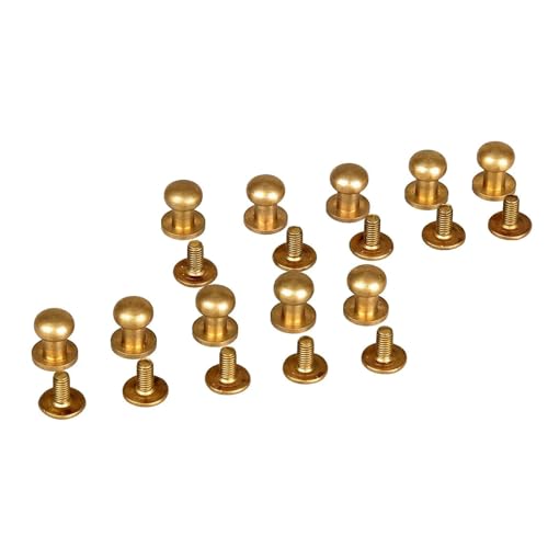 10 Stück 5/6/7/8/9/10 mm Messing-Knopfnieten zum Einschrauben, runder Kopf, Nieten, Taschen-Druckknöpfe, Schnallenverschluss, Nähen, Lederhandwerk, 9 mm 10 Stück 5/6/7/8/9/10 mm Messing-Knopfnieten zum Einschrauben, runder Kopf, Nieten, Taschen-Druckknöpfe, Schnallenverschluss, Nähen, Lederhandwerk, 9 mm von YFSHC