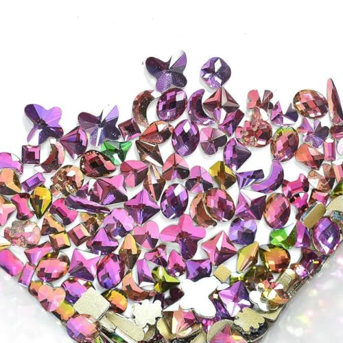 100 Stück Mix Strass Kristall AB Charm Luxus Nail Art Flatback Edelsteine für 3D Dekorationen Glitzer Maniküre Nagel Edelsteine DIY-BLT-23 von YFSHC