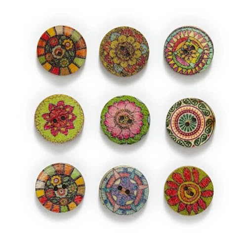 15–25 mm, 50/100 Stück Holzknöpfe im Retro-Stil, Handarbeit, Nähen, Sammelalbum, Kleidung, Basteln, Zubehör, Karte, handgefertigte Dekoration, Retro C, 20 mm 15–25 mm, 50/100 Stück Holzknöpfe im Retro-Stil, Handarbeit, Nähen, Sammelalbum, Kleidung, Basteln, Zubehör, Karte, handgefertigte Dekoration, Retro C, 20 mm von YFSHC