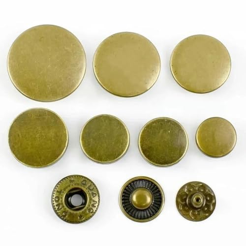 20 Sets 10–25 mm Metall-Druckknöpfe für Geldbörsen, Mäntel, Kleidung, flache Rückseite, Druckknöpfe, Nähknöpfe, Bastelzubehör-Bronze-20 mm von YFSHC