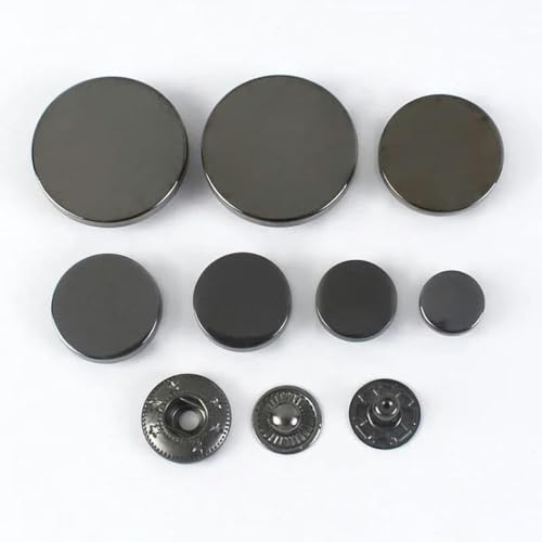 20 Sets 10–25 mm Metall-Druckknöpfe für Geldbörsen, Mäntel, Kleidung, flache Rückseite, Druckknöpfe, Nähknöpfe, Bastelzubehör-GunBlack-25 mm von YFSHC