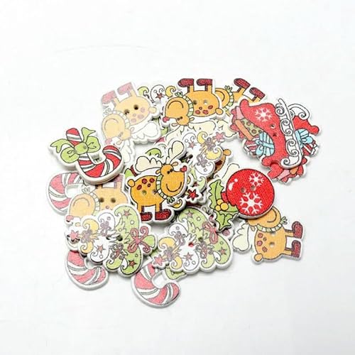20 Stück/Packung Mix Weihnachten Dekorative Holzknöpfe DIY 2 Löcher Handgefertigt Scrapbooking Für Bastelbedarf Nähzubehör-MT840 20 Stück/Packung Mix Weihnachten Dekorative Holzknöpfe DIY 2 Löcher Handgefertigt Scrapbooking Für Bastelbedarf Nähzubehör-MT840 von YFSHC