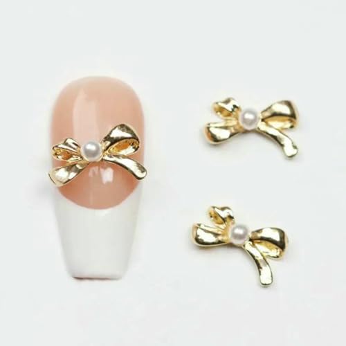 20 Stück 3D rosa Ballettband Bowknot Schleife Ballerina Mädchen Legierung Perle Nagelkunst DIY Nägel Zubehör Dekoration Charms-ML05-1 von YFSHC