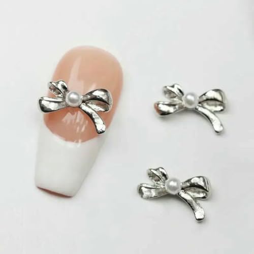 20 Stück 3D rosa Ballettband Bowknot Schleife Ballerina Mädchen Legierung Perle Nagelkunst DIY Nägel Zubehör Dekoration Charms-ML05-2 von YFSHC